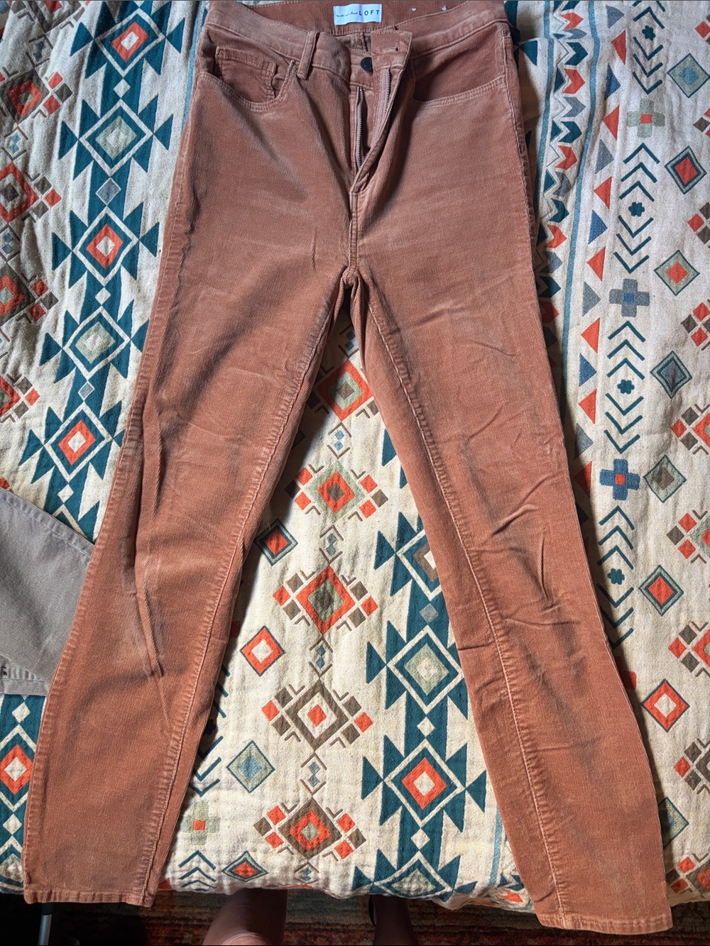 Corduroy Slim Jeans in Rust - LOFT